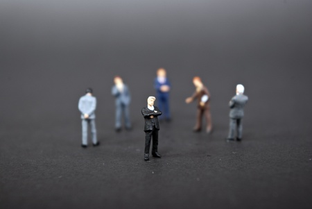 business people on one rowの写真素材