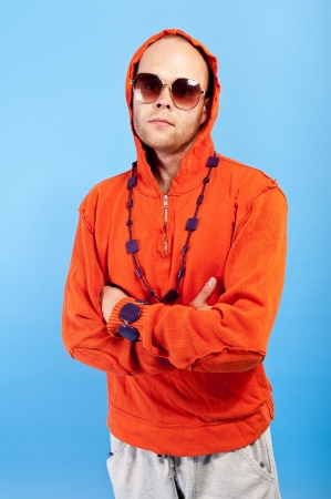 man with sunglasses hipsterの写真素材