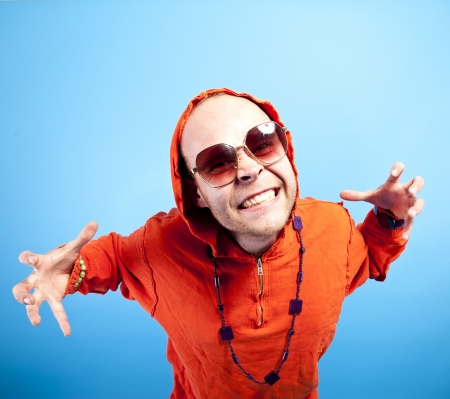 man with sunglasses hipsterの写真素材