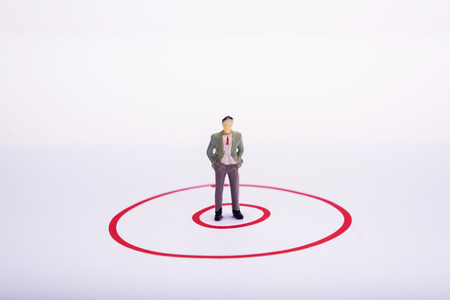 Miniature people business man in red circle graph.の写真素材