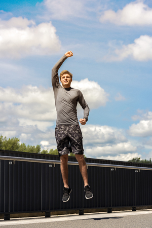 Fit man happy of victory.の写真素材