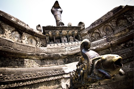 antique faucet of nepalの写真素材