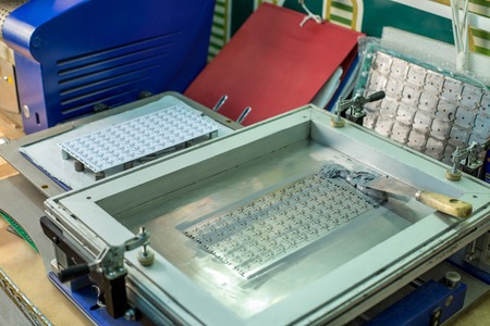 Manufacturing facility. LED panel before application of thermal paste