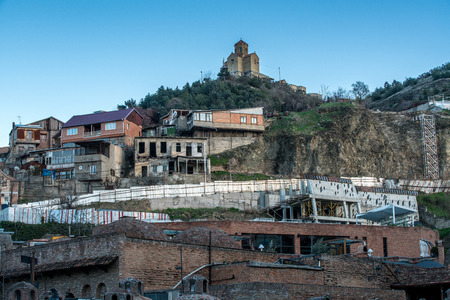 Different kinds of buildings located on hill. Georgiaの写真素材