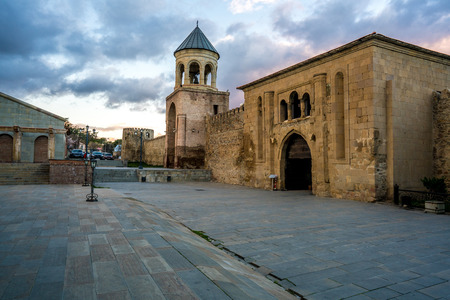Image of old bell tower on historic town square. Georgia