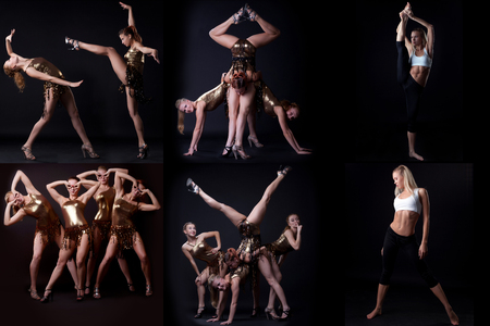 Photo collection of sexy go-go dancers posing in studioの写真素材