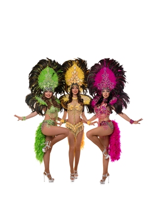 Girls in Brazil carnival dresses isolated shotの写真素材