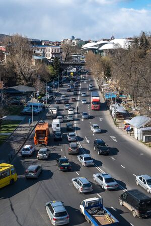 View of city skyline Tbilisi in daytime. Georgia