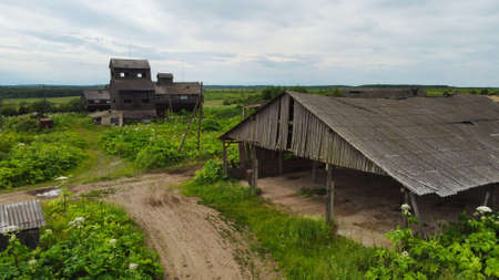 Old wooden constructions in rural area