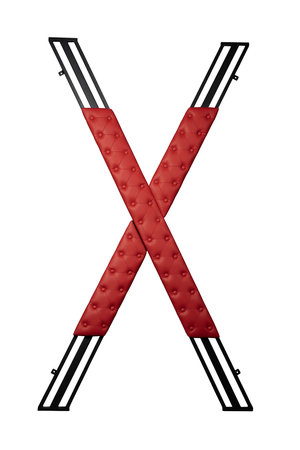 Red and black furniture designed for intimate play and explorationの写真素材