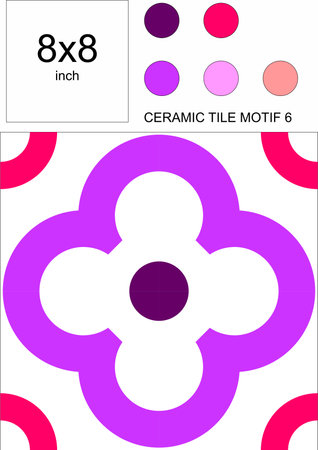 8x8 inch CERAMIC TILE MOTIF 
Ceramic Tile Design,Ceramic Vector,Decorationのイラスト素材