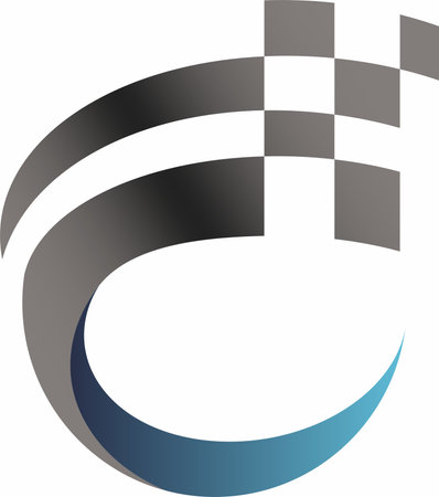 Illustration art of a checkered logo element with isolated backgroundのイラスト素材