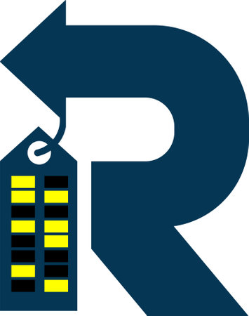 This logo is made using letter R in a simple and modern style. This logo has a high level of legibility in various sizes and can be used on various media with ease.のイラスト素材