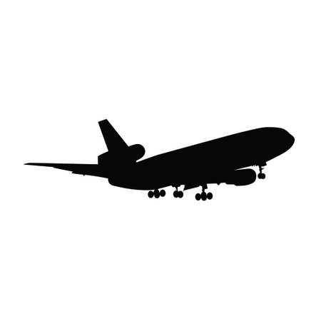 silhouette of modern airplane transportationのイラスト素材