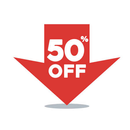 sale 50% discount arrow down directionのイラスト素材