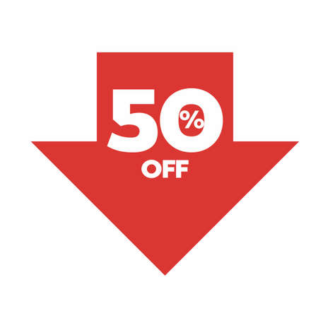 sale 50% discount arrow down directionのイラスト素材