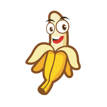cute banana character cartoon vector designのイラスト素材