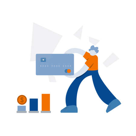 credit card cool flat illustration for web, apps and anything.のイラスト素材