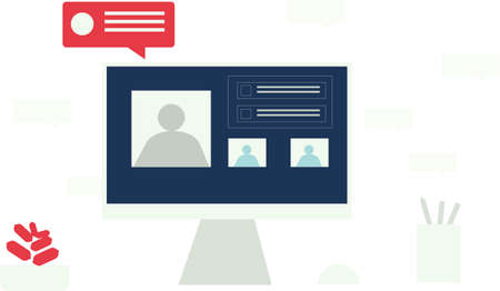 conference desktopのイラスト素材