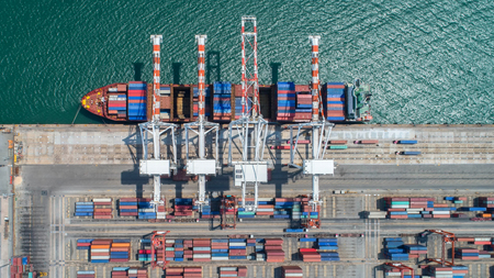 Container ship in import export and business logisticの写真素材