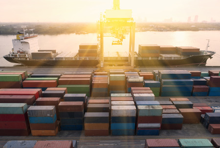 container,container ship in import export and business logistic,By crane,Trade Port , Shipping,cargo...