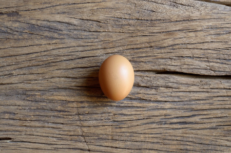 top view of egg on wooden backgroundの写真素材