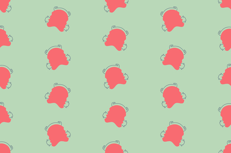 dental vector seamless pattern - braces bracket retainer for teethのイラスト素材