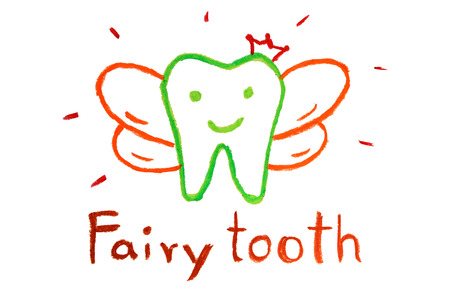 dental crayon drawing - tooth fairyの写真素材