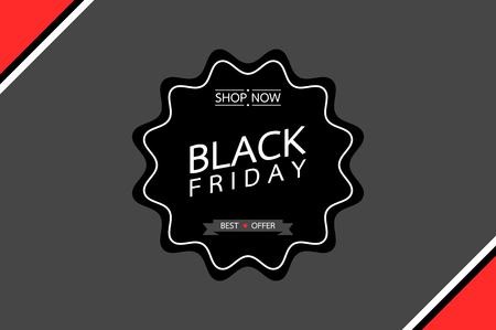 Black Friday sale tag banner, big shopping - vector illustration flat style for designのイラスト素材