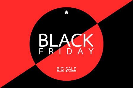 Black Friday sale tag banner, big shopping - vector illustration flat style for designのイラスト素材