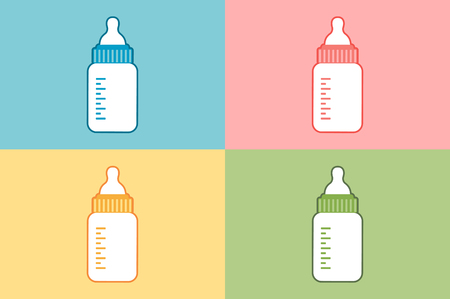 Baby milk bottle flat style illustration.のイラスト素材