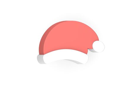 santa claus hat for Merry Christmas and Happy New Year - 3d render flat style cute character for designの写真素材