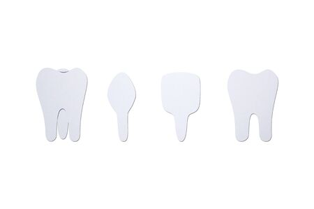 type of tooth ( incisor, canine, premolar, molar ) - dental cartoon paper cut style cute character for designの写真素材