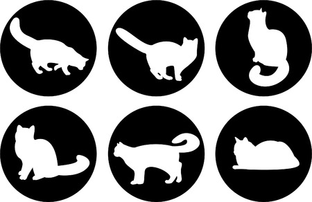 Logo cats, cat buttons, cat icon...のイラスト素材