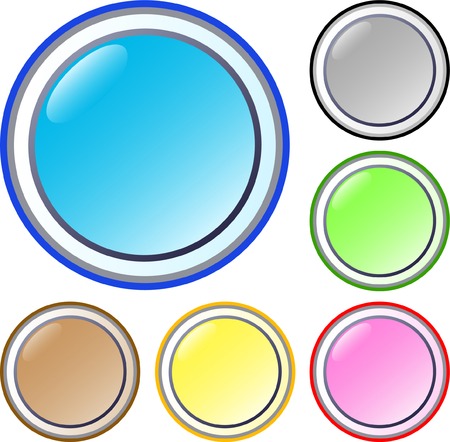 Set of round buttonのイラスト素材