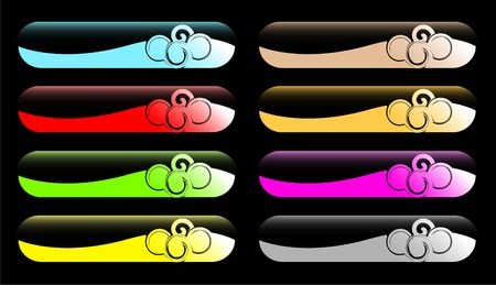 Set of color oval buttonsのイラスト素材