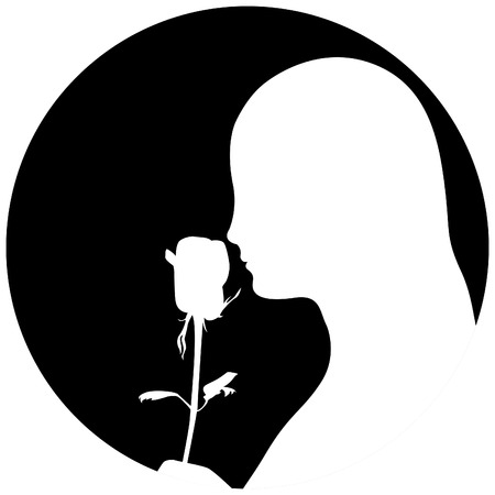 Woman with roseのイラスト素材