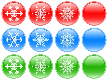 Glass buttons with snowflakesのイラスト素材