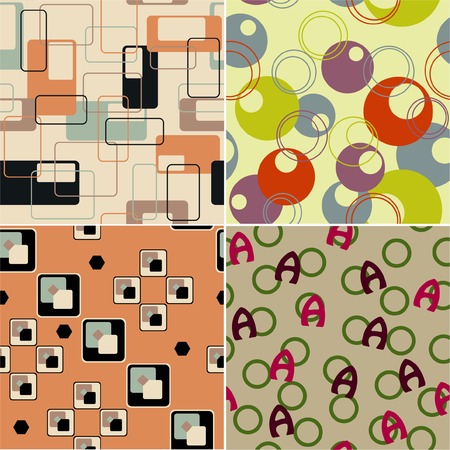 Seamless retro backgroundsのイラスト素材