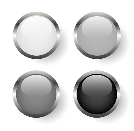 Black and white metal buttonsのイラスト素材
