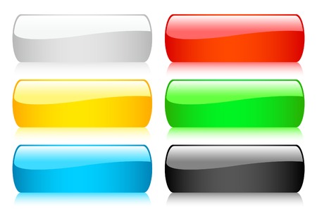 Set of 6 shiny buttonsのイラスト素材
