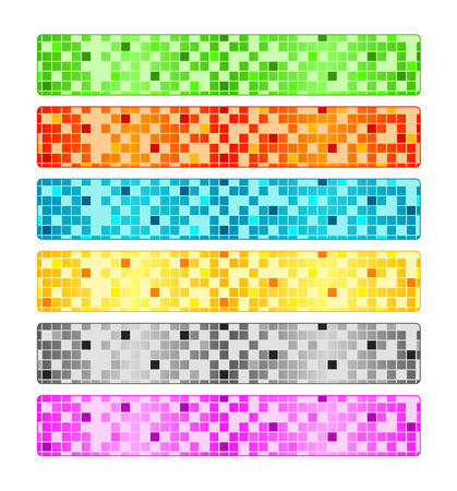 Six abstract pixel bannersのイラスト素材