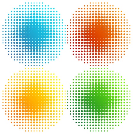 Set of coloured halftonesのイラスト素材