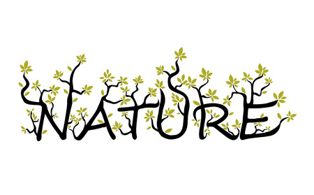 Nature text from branches and leavesのイラスト素材