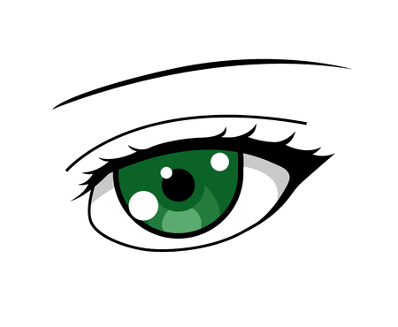 Anime girl's green eyeのイラスト素材