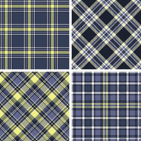 Set of seamless tartan vector patternsのイラスト素材