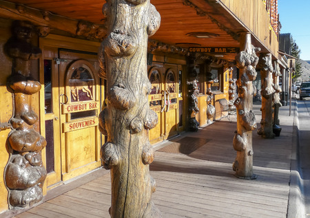 Jackson Hole WY USA  May 13 2008: Legendary Million Dollar Cowboy Bar in center of Jackson Holeのeditorial素材