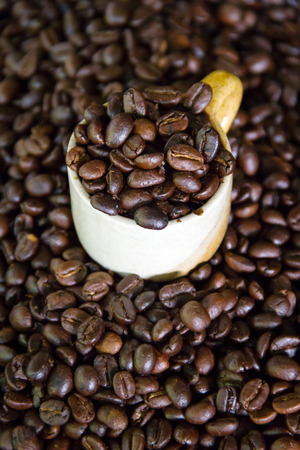 Nice aroma of roasted coffee beansの写真素材