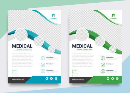 Corporate healthcare and medical flyer brochure templateのイラスト素材
