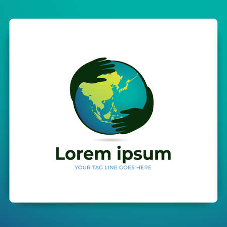 save earth logo design template. Eco World vectorのイラスト素材